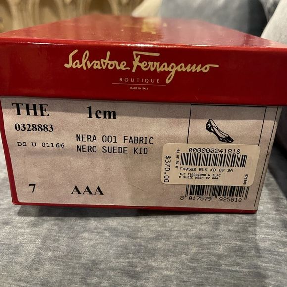 Salvatore Ferragamo Black Suede Kid Mesh Sandal.  Never Worn. 7 AAA NWT - Picture 7 of 13